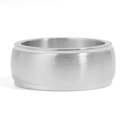 Stainless Steel Magnetic Brushed Center Blank Ring / MCF0001