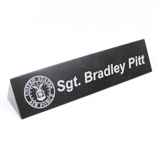 Customizable Black Marble Name Bar