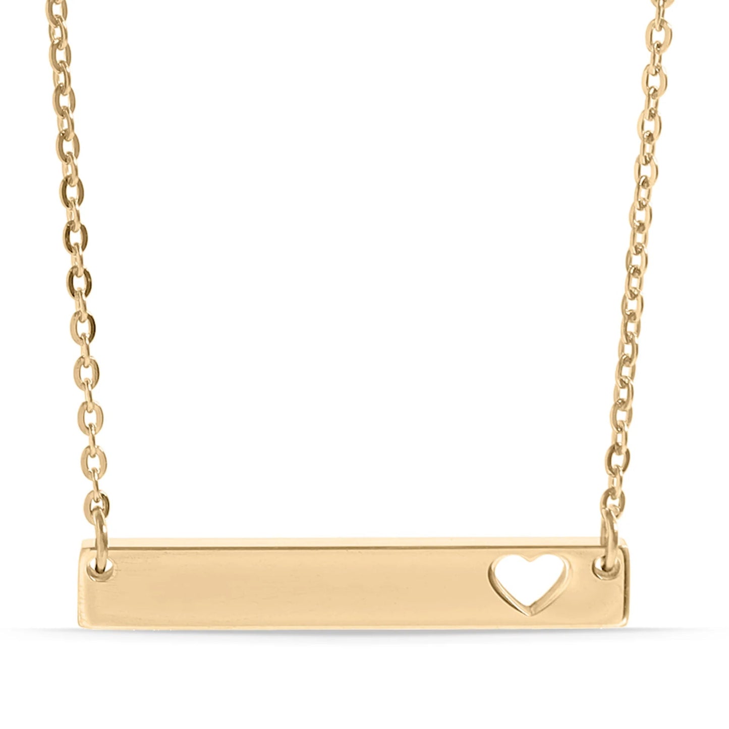 Customizable Cutout Heart Bar Necklace