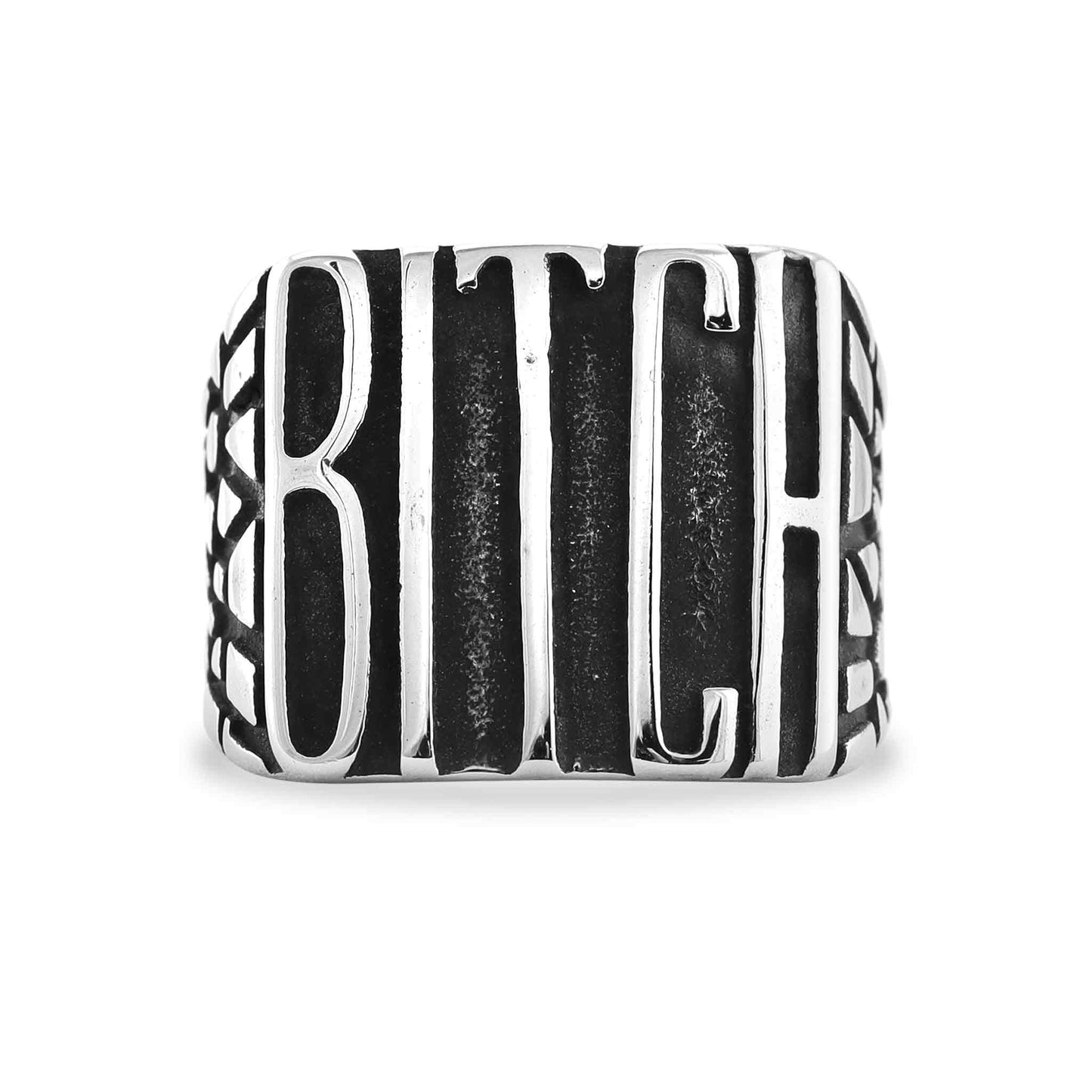 Stainless Steel "BITCH" Signet Ring / SCR4057