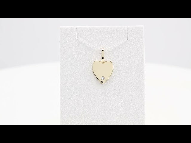 18K White Gold 1.7 mm Round Engravable Heart Charm/Pendant Mounting