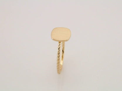 14K Yellow Gold Be Posh�� Engravable Rope Signet Ring