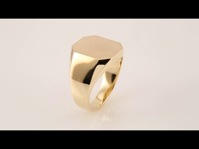 14K Yellow Gold Octagon Signet Ring