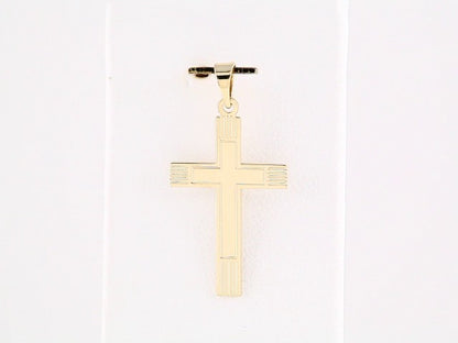 14K Yellow Gold 29.4x12 mm Cross Pendant