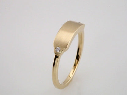 14K Yellow Gold .03 CTW Natural Diamond 18x5 mm Signet Ring