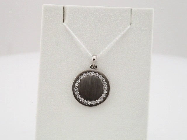 14K White Gold 1/5 CTW Natural Diamond Engravable 16-18" Necklace