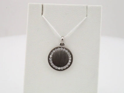 14K White Gold 1/5 CTW Natural Diamond Engravable 16-18" Necklace