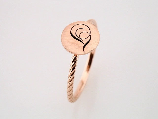 14K Rose Gold Be Posh�� Engravable Rope Signet Ring