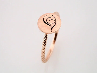 14K Rose Gold Be Posh�� Engravable Rope Signet Ring
