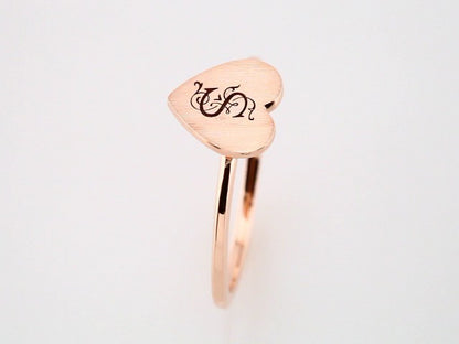 14K Rose Gold Be Posh�� Engravable Heart Signet Ring