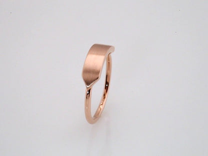 14K Rose Gold 19.7x5 mm Geometric Signet Ring