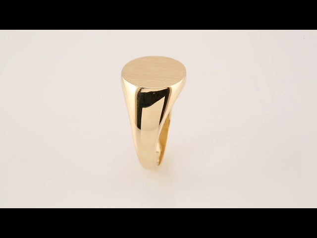 14K Yellow Gold Round Signet Ring