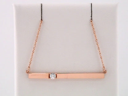 14K Rose Gold 1/10 CTW Natural Diamond Bar 17.5" Necklace