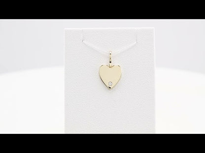 18K Yellow Gold 1.7 mm Round Engravable Heart Charm/Pendant Mounting