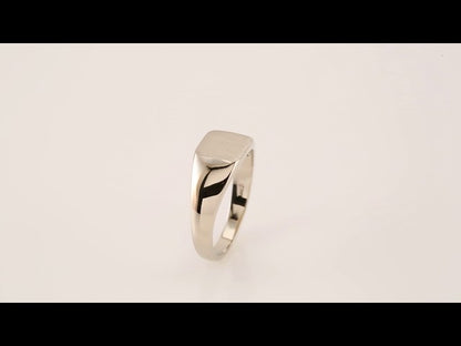 Platinum 11 mm Square Signet Ring