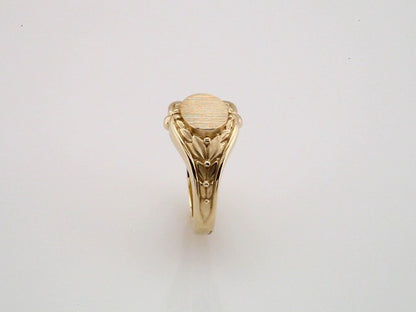 14K Yellow Gold 10x8 mm Oval Signet Ring