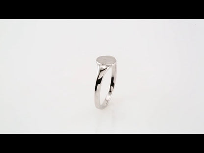 Platinum Oval Signet Ring