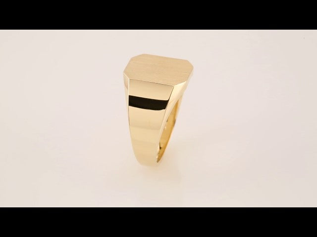 18K Yellow Gold 14x12 mm Octagon Signet Ring