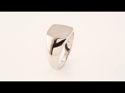 Platinum 13x12 mm Rectangle Signet Ring