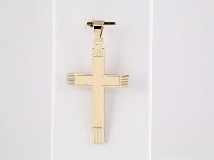 14K Yellow Gold 36.8x18 mm Cross Pendant