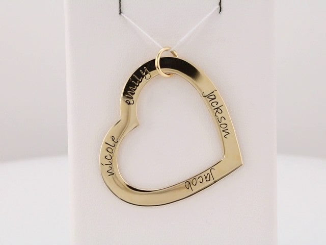 18K Yellow Gold Vermeil Posh Mommy�� Large Engravable Heart Loop Pendant