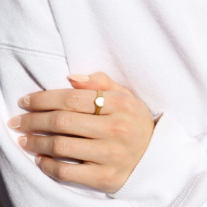 Customizable Heart Signet Ring