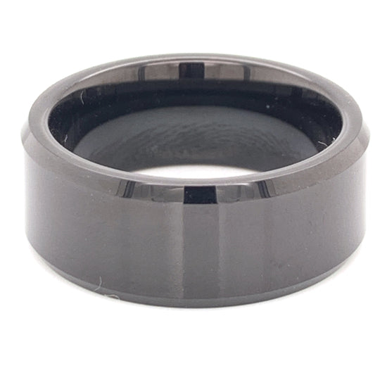 Polished Black Tungsten Comfort Fit Ring / TGR1018