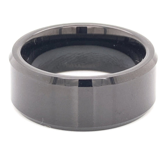 Polished Black Tungsten Comfort Fit Ring / TGR1018