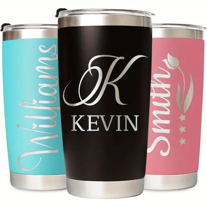 Personalized 20oz Insulated Tumbler - Custom Name Stainless Steel Coffee Cup, Double-Walled, Ideal Gift for Men & Women, Birthday & Holiday Gifts